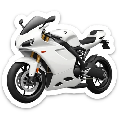 White  naked sport bike sticker