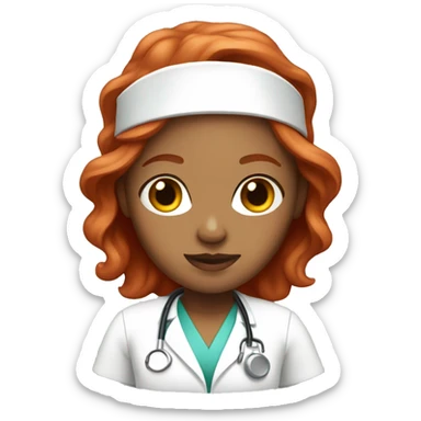 Red hair nurse with light skin  sticker