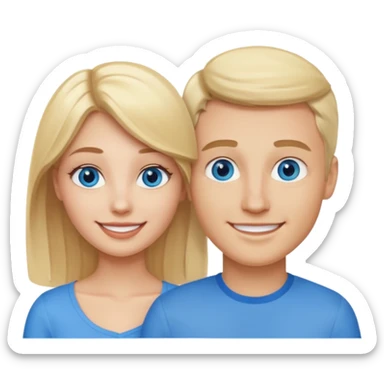 Blonde wife and blonde husband. Both Blue eyes sticker