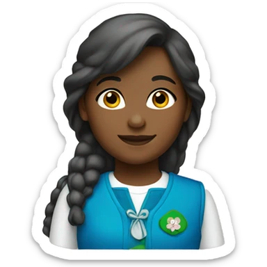 Girl Scout Daisy troop member in blue vest sticker