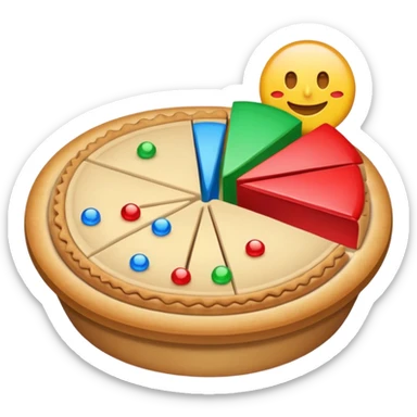 ios style emoji for report consisting bar and pie charts with sparkle around the report sticker