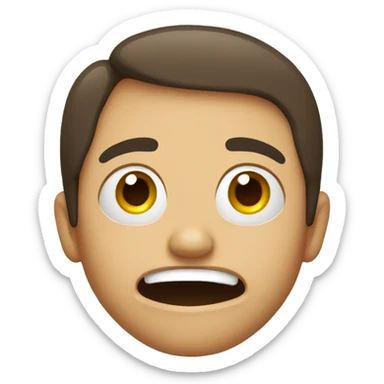 open mouth one eye brow raised sticker