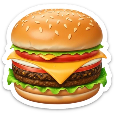 a burger sticker