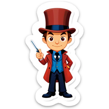 Detective with a tophat sticker