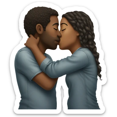 two people kissing sticker
