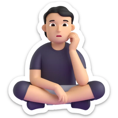 thoughtful character sticker