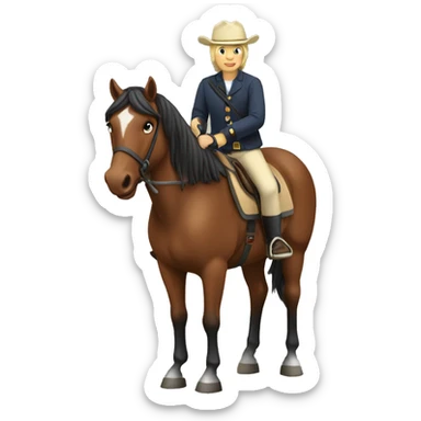 horse with horserider sticker
