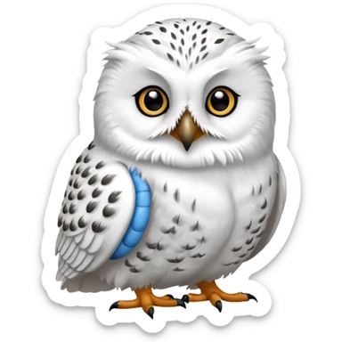 White Snowy Arctic Collared Lemming-Snowy-Owl-hybrid, full body sticker