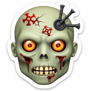 zombie head crosshair sticker
