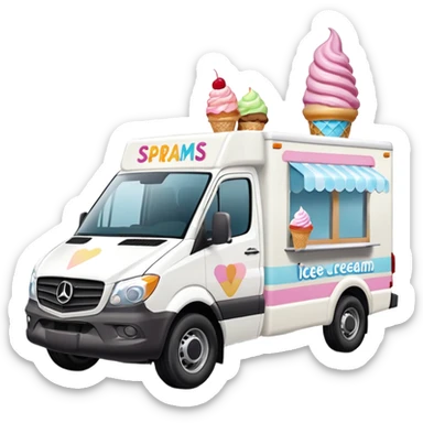 Extended body Sprinter 4500 van high roof delivery truck ice cream mobile  sticker