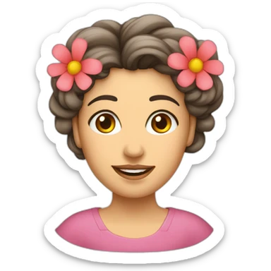 mujer-pelirroja-con-tijeras-papel-flor sticker