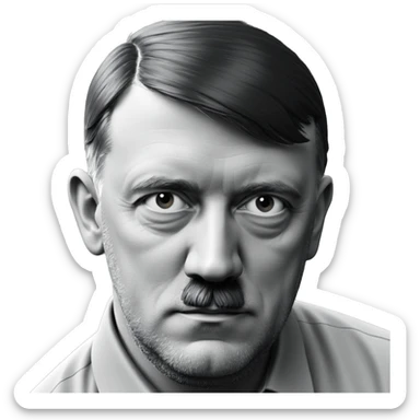 monochrome male portrait with beard sticker