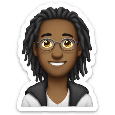 18 year old lightskinned man with dreadlocks and sunglasses sticker