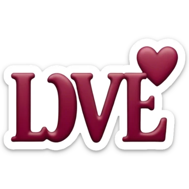 word love in burgundy  sticker