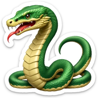full body of angry cobra with fangs, front face  sticker