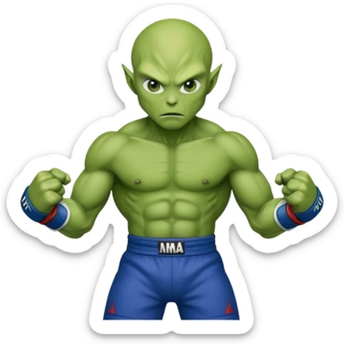alien MMA fighter sticker