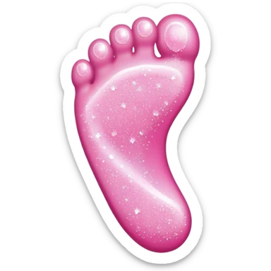 Cute cartoon foot with sugar crystals, candy sprinkles, and a sweet appearance sticker