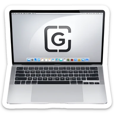 a macbook with the word "GG–OFFICE" fullscreen sticker