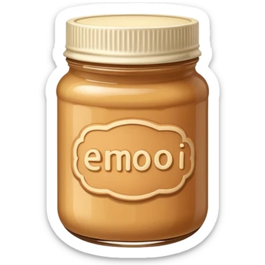 Peanut butter in a hot sauce jar sticker