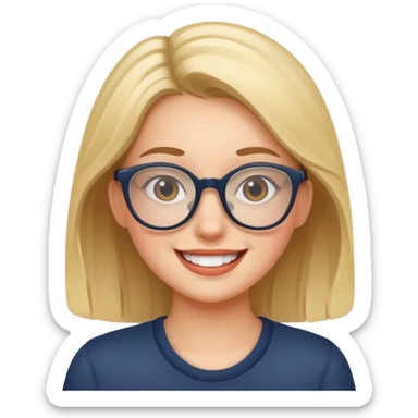 happy girl with glasses indoors sticker