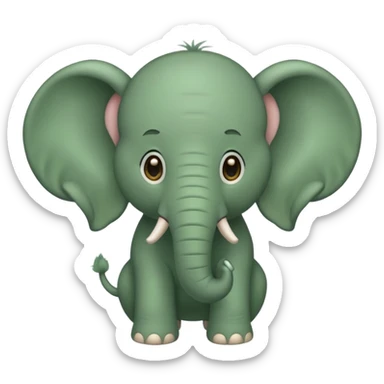 green furry elephant sticker