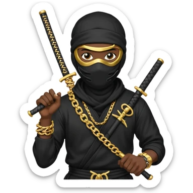 Una persona así Ninja pero que esté así como mala pero que sea mala y ya rapera O sea que allá que la foto digo que el emoji sea un Ninja Ninja Ninja sosteniendo una arma sticker