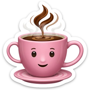 A pink cup of coffee sticker