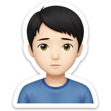 Anime asian boy head sticker