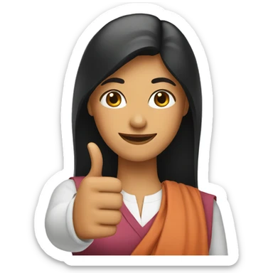 A PAKISTANI WOMAN WITH THUMBS UP sticker
