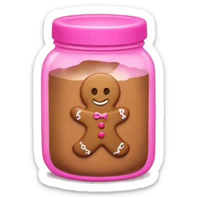 Pink jar with gingerbread sticker