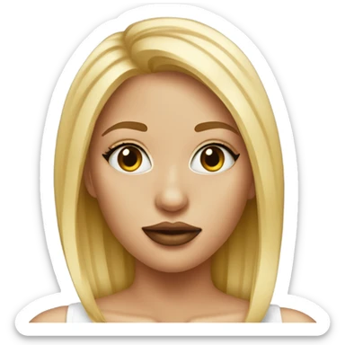 Blonde girl with lip injections sticker