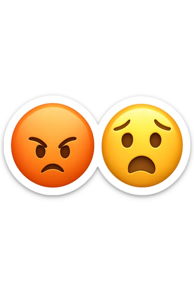 irritabilità o ansia improvvisa - fai due metà emoji stile iphone sticker