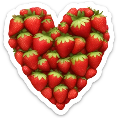 Strawberry heart sticker
