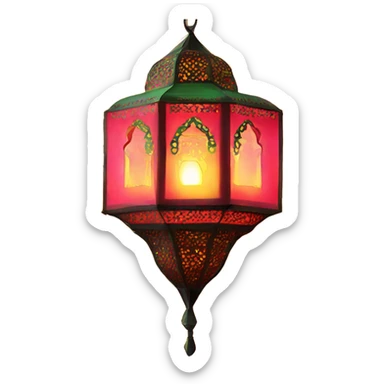 fucsia red yellow green moroccan lantern sticker