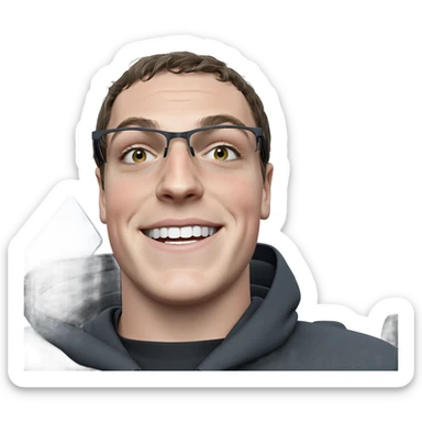 smiling boy in black shirt sticker