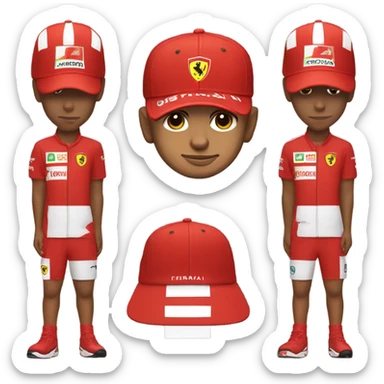 Lewis Hamilton in Ferrari merch sticker