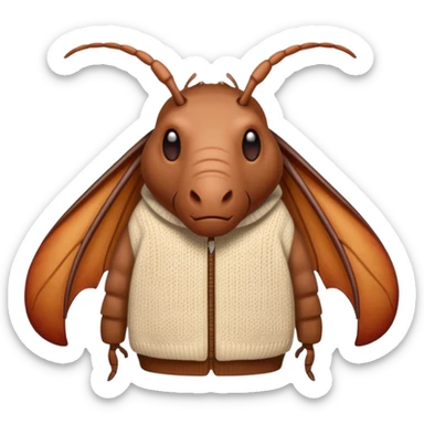 Roach wearing a sweater sticker