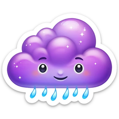 A glowing purple cloud with subtle sparkles around it. sticker