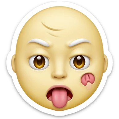 sad yellow face with tongue sticking out sticker