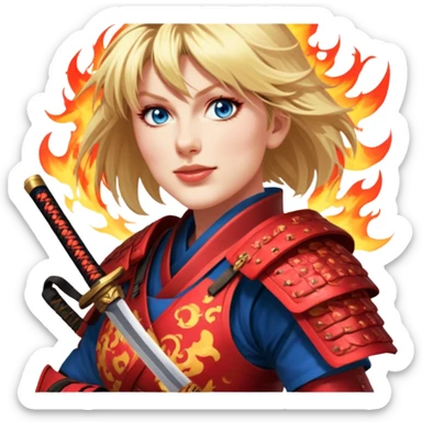 Fire-Wielding Samurai sticker