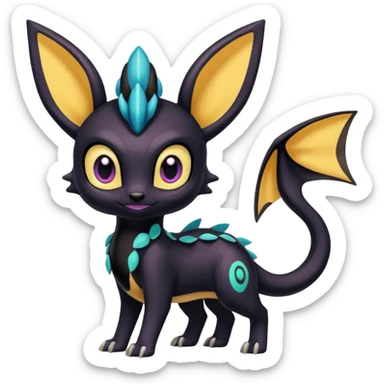 Meloetta-Umbreon-Spyro-Toothless-Stitch-Pokémon-Fakémon-creature-hybrid sticker