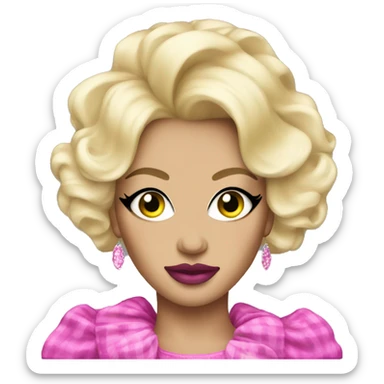 Blonde drag queen with pink eye makeup sticker