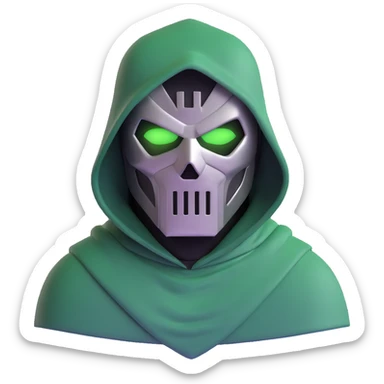 Doctor Doom with metal mask and green hood sticker