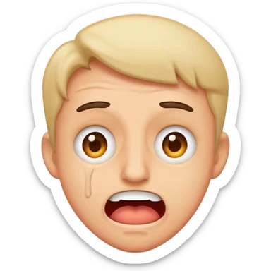 a person cringing at a joke sticker