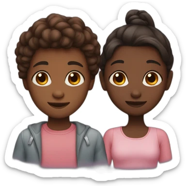 boy with dark skin and a girl with brown skin couple sticker