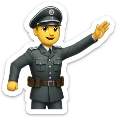 gestapo reich soldier raises arm greeting sticker