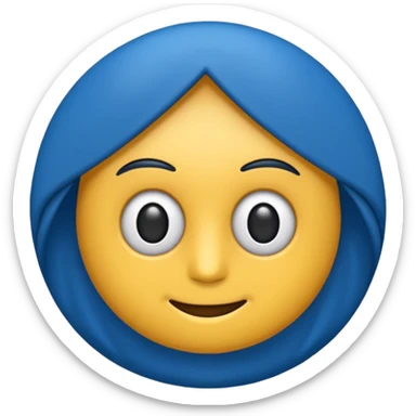 Emoji simples redondo azul com um sinal de certo no meio preto sticker