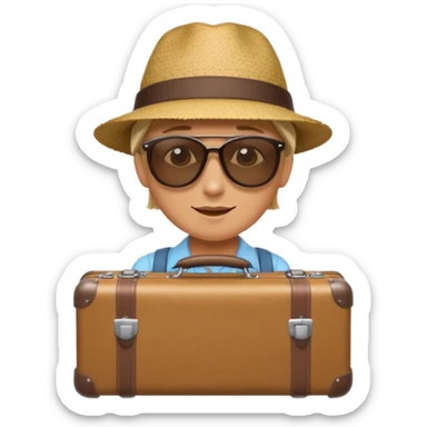 photorealistic tourist with a suitcase sticker