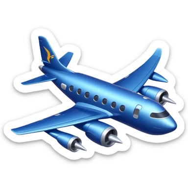 A fully co,poured dark blue plane sticker