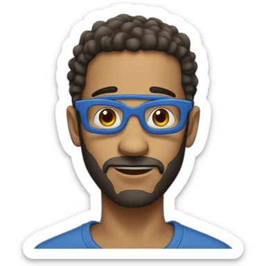 blue character in the vice versa cartoon sticker